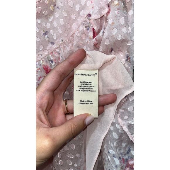 LoveShackFancy Imelda Skirt Bubbly Pink Size 4 Mini Ruffle Skirt Silk Blend - Picture 7 of 12